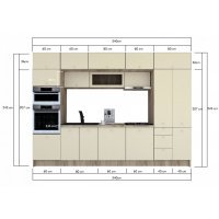 Bucatarie ZONE A 340 FRONT MDF K002 / decor 232